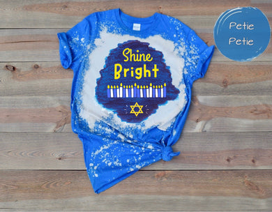*CUSTOM* Adult Shine Bright Hanukkah Bleach Tee