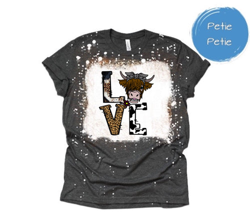 *CUSTOM* Adult Highland Cow Bleach Tee