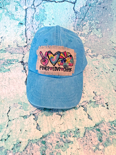 Peace, Love, Cheer Patch Hat