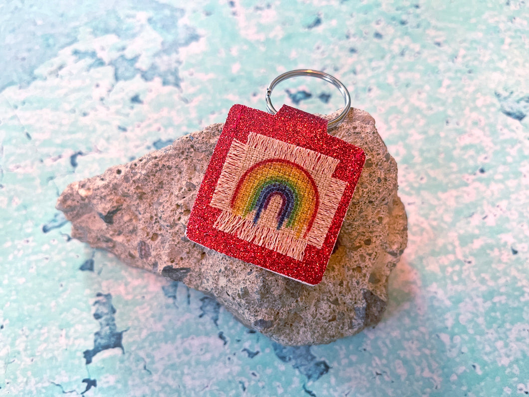 Rainbow Quarter Keychain