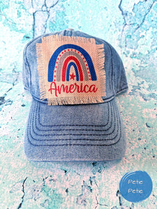 America Rainbow Patch Hat