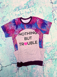 Kids' 8 "Nothing But Trouble" Upcycle Top