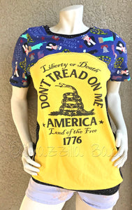 Ladies' Small "Don't Tread On Me" Upcycle Top