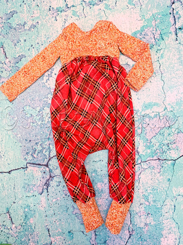 2T Christmas Plaid Pull-On Romper