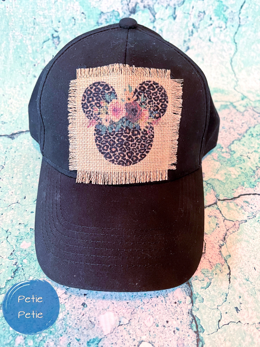 Floral Mouse Ears Patch Hat