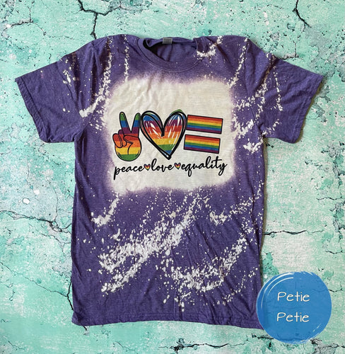 Adult Small Peace, Love, Equality Tee