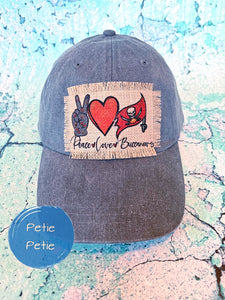 Peace, Love, Bucs Patch Hat